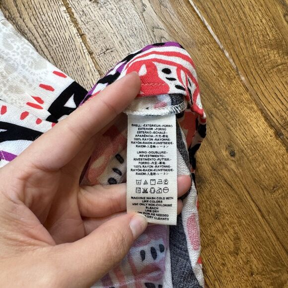 NWT Free People Tegan Border Print Bell Long Sleeve Tunic Mini Dress Sz 0 - Picture 5 of 6